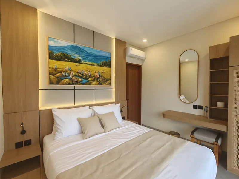Bedroom in the two bedroom pool villa